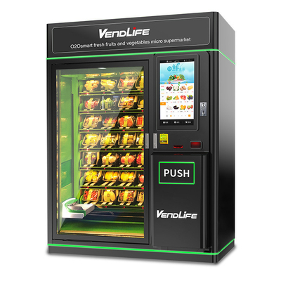 Lcd Screen Fresh Food Vending Machines 60HZ 660kg Gross Weight